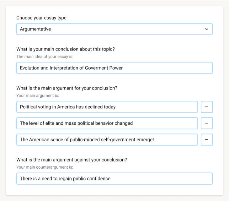 creating a thesis statement generator