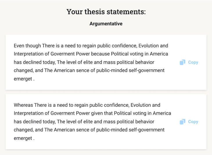 thesis statement generator from question