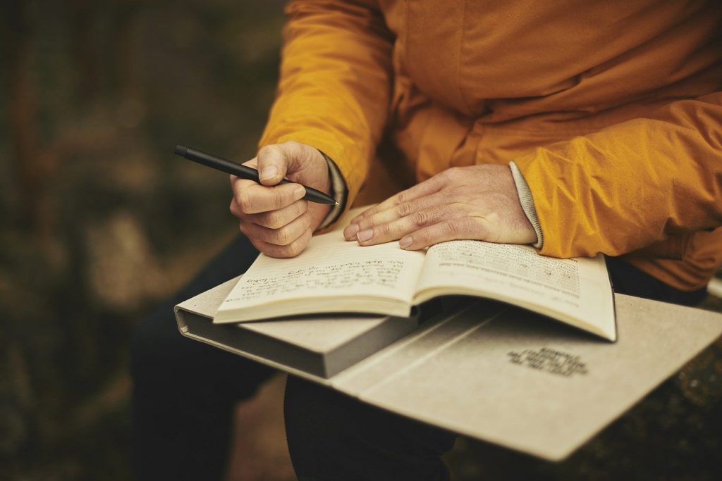 Student writing diary