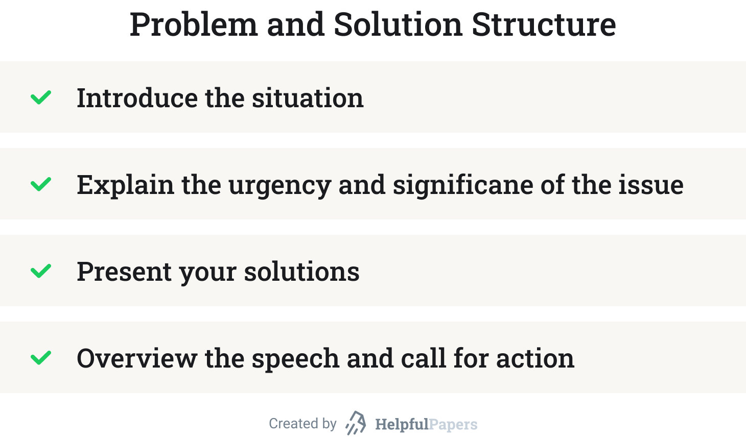 problem cause solution speech outline example