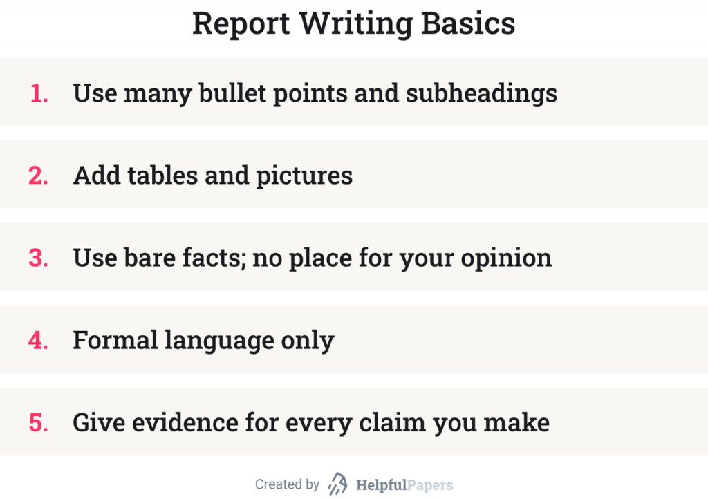 main features of report writing