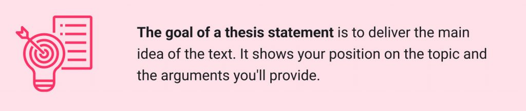 what is the main goal of a thesis statement