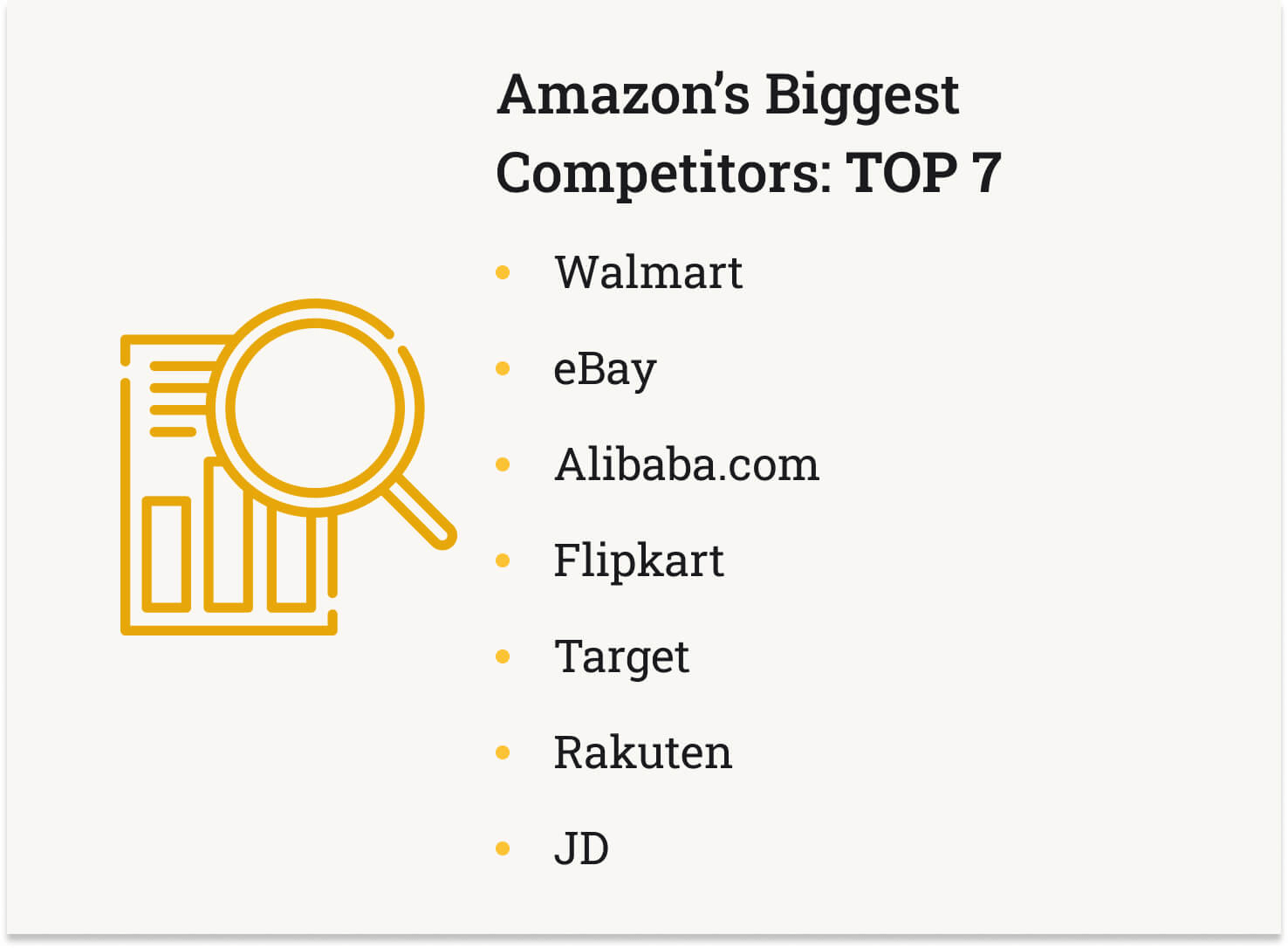 The picture introduces Amazon's 7 biggest competitors.