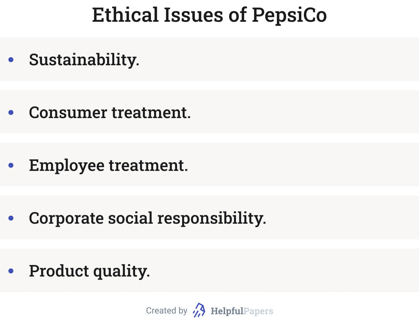 The picture provides examples of PepsiCo's ethical issues.