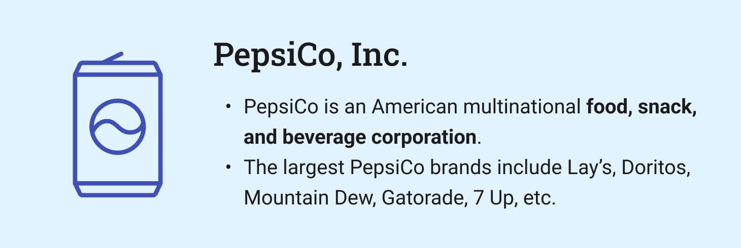 The picture provides introductory information about PepsiCo.