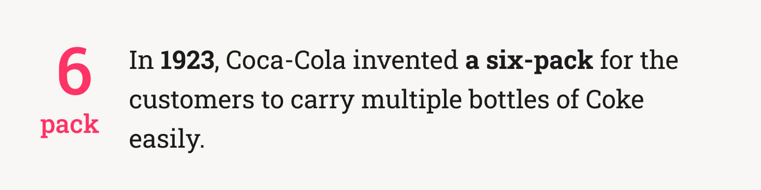 The picture tells about the invention of a six-pack by Coca-Cola.
